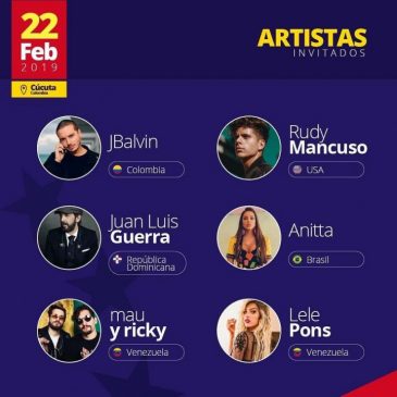 Artistas unirán sus voces en histórico concierto en la frontera colombo-venezolana este 22 de Febrero... Unidos 365x365